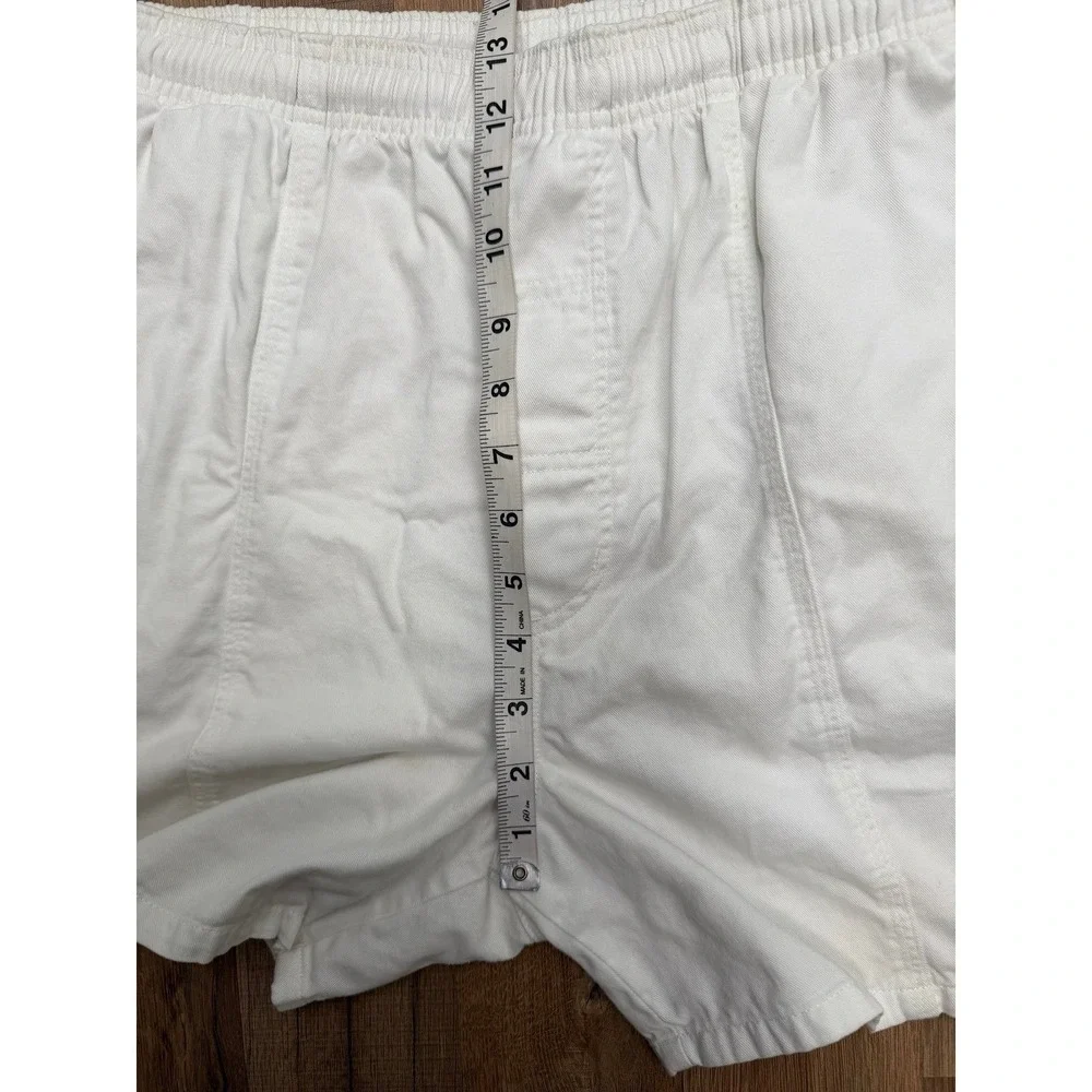 Vintage Reebok Athletic Department White Cotton Shorts Men's L Drawstring Logo